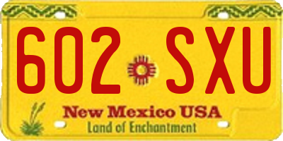NM license plate 602SXU