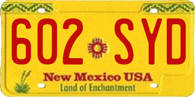 NM license plate 602SYD