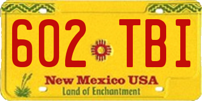 NM license plate 602TBI