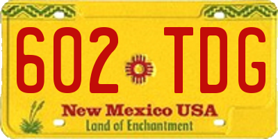 NM license plate 602TDG