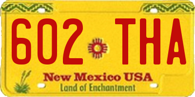 NM license plate 602THA