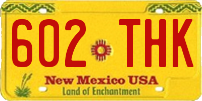 NM license plate 602THK
