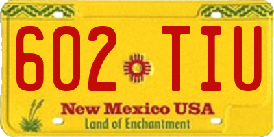 NM license plate 602TIU