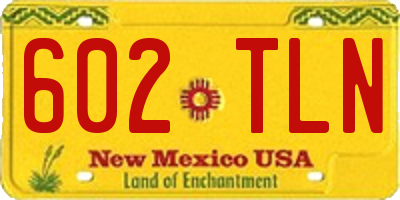 NM license plate 602TLN