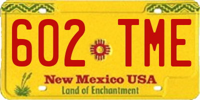 NM license plate 602TME
