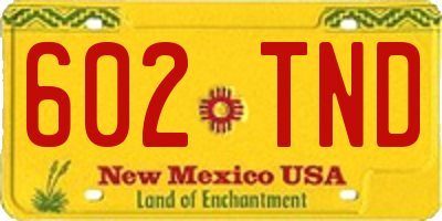 NM license plate 602TND