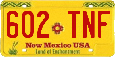 NM license plate 602TNF