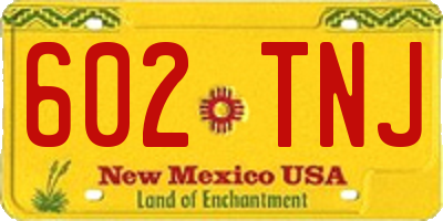 NM license plate 602TNJ