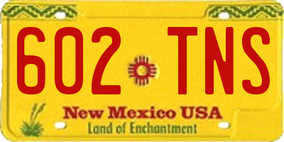 NM license plate 602TNS