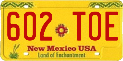 NM license plate 602TOE