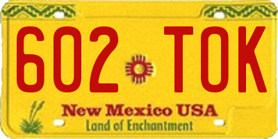 NM license plate 602TOK
