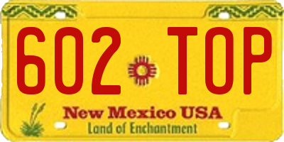 NM license plate 602TOP
