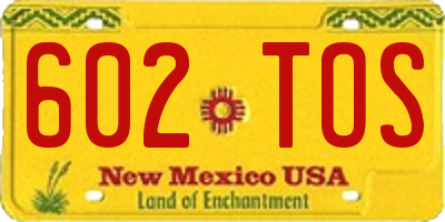 NM license plate 602TOS