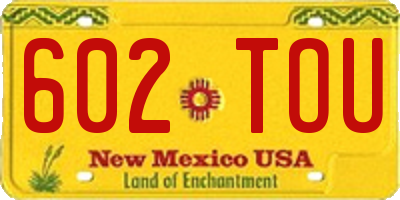 NM license plate 602TOU