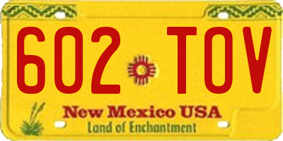 NM license plate 602TOV