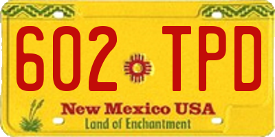 NM license plate 602TPD