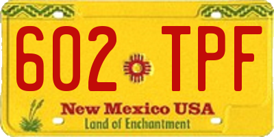 NM license plate 602TPF