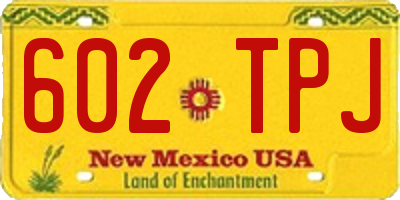NM license plate 602TPJ