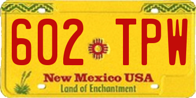 NM license plate 602TPW