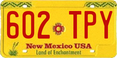 NM license plate 602TPY
