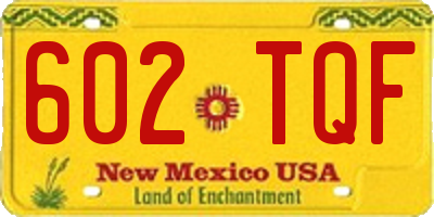 NM license plate 602TQF