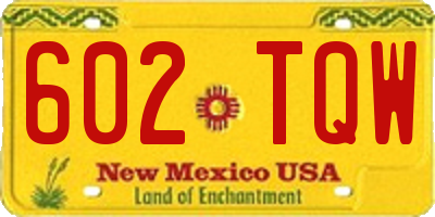 NM license plate 602TQW