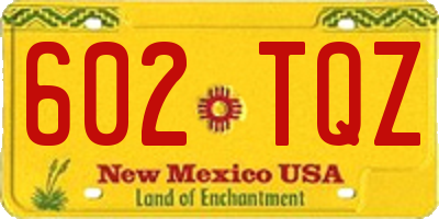 NM license plate 602TQZ