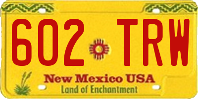NM license plate 602TRW