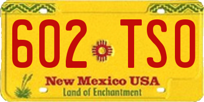 NM license plate 602TSO