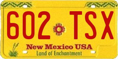 NM license plate 602TSX