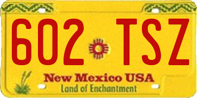 NM license plate 602TSZ