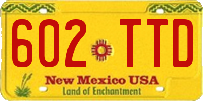 NM license plate 602TTD
