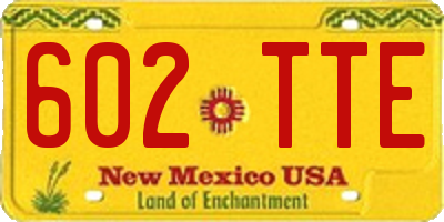 NM license plate 602TTE