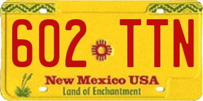 NM license plate 602TTN