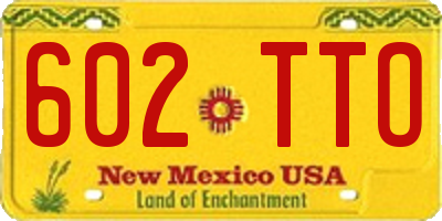 NM license plate 602TTO