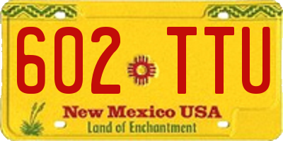 NM license plate 602TTU