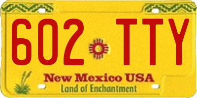NM license plate 602TTY