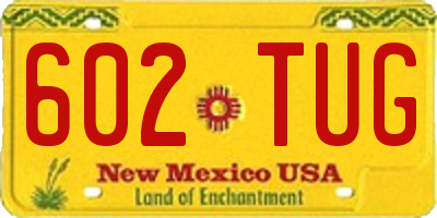 NM license plate 602TUG