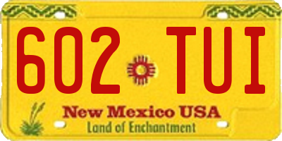 NM license plate 602TUI