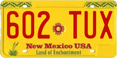 NM license plate 602TUX