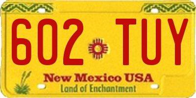 NM license plate 602TUY