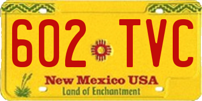 NM license plate 602TVC