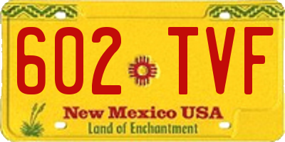 NM license plate 602TVF