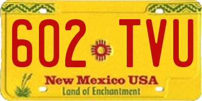 NM license plate 602TVU
