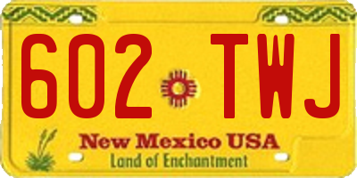 NM license plate 602TWJ