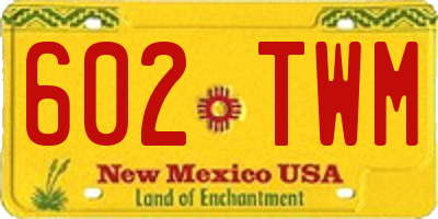 NM license plate 602TWM