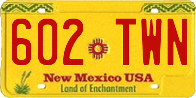 NM license plate 602TWN