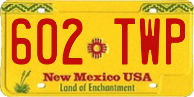 NM license plate 602TWP