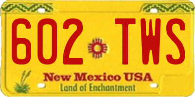NM license plate 602TWS