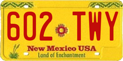 NM license plate 602TWY